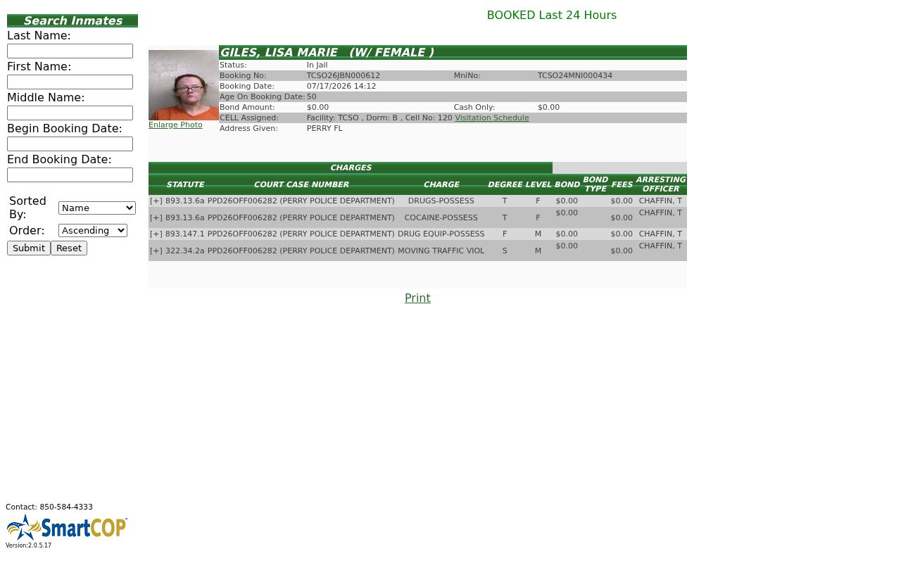 Taylor County arrest records inmate search interface